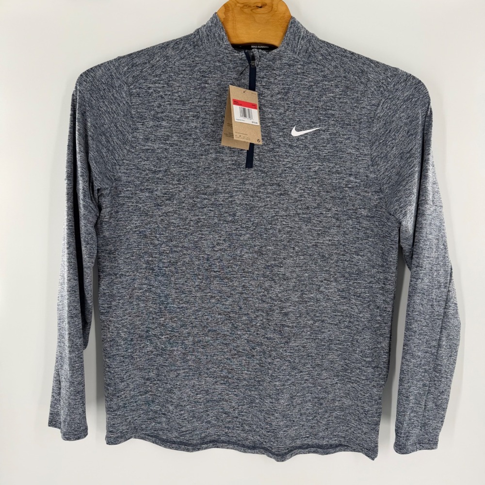 Nike Running Dri-FIT Half Zip Pullover Blue Space Dye DH4949-420 Mens Large